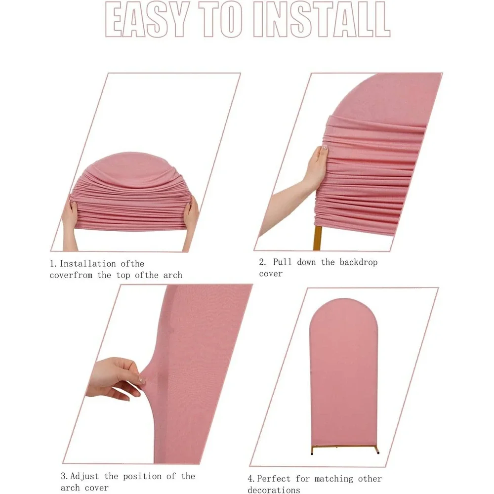 Pink(Dusty Rose) Backdrop Cover Stretchy Fabric Party Decor 7.2‎ ft. H x 4 W